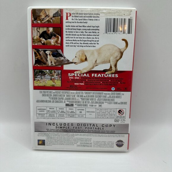 Marley & Me 2 Disc Bad Dog Edition Owen Wilson Jennifer Aniston DVD 20th Century - Picture 3 of 5